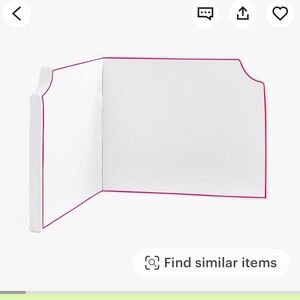 White Corner Dorm Headboard Twin with Hot Pink Pipping